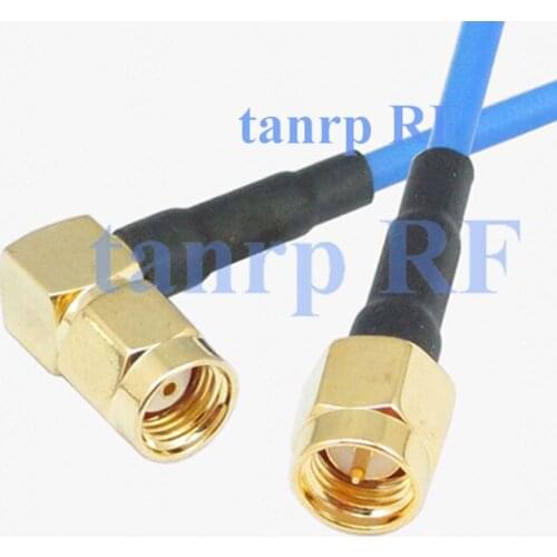 15CM coaxial Sexi Flexible blue jacket jumper extension cable RG405 6in RP SMA male right angle to SMA male RF 3G 4G router WIFI