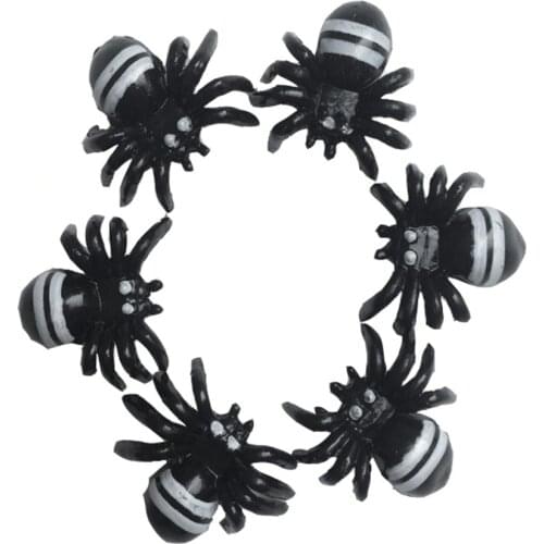 Simulation Tricky Toy Halloween Plastic Spider Artificial Animal 1.5X1.5cm Multicolor Durable And Lifelike 50pcs New Spiders