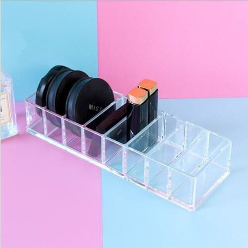Acrylic Eyeshadow AG Grid Lattice Clear Lipsticks Holder Storage Box Makeup Brush Organizer Makeup Storage Containers