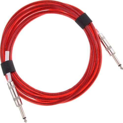 118inch Plug Lead Guitar Bass Instrument To Amp Audio Cable Straight Red Musical Accessories