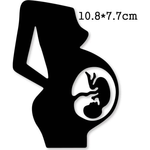 Pregnant Woman Future Mother 2020 New Metal Cutting Die Cut for DIY Album Paper Cards Decor Embossing Die Cut Welcome New Baby