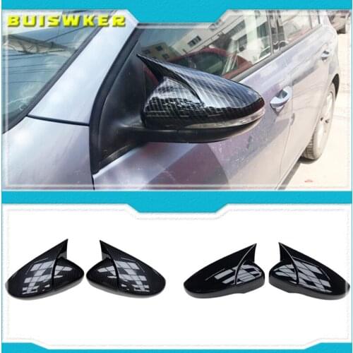 Side Rearview Mirror Caps Cover For Volkswagen for VW Golf 6 GTI MK6 2009-2014 Door Wing Mirror Cover Trims Trim Holder