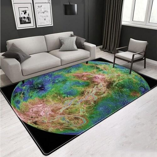 3D Printing Nordic Large Carpets Galaxy Space Home Mat Soft Flannel Kdis Room play Area Rug Anti-slip Rug for Living Room Decor