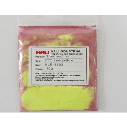 Double color thermochromic pigment,hot active pigment,temperature active powder,31C red to yellow,1lot=10gram,free shipping