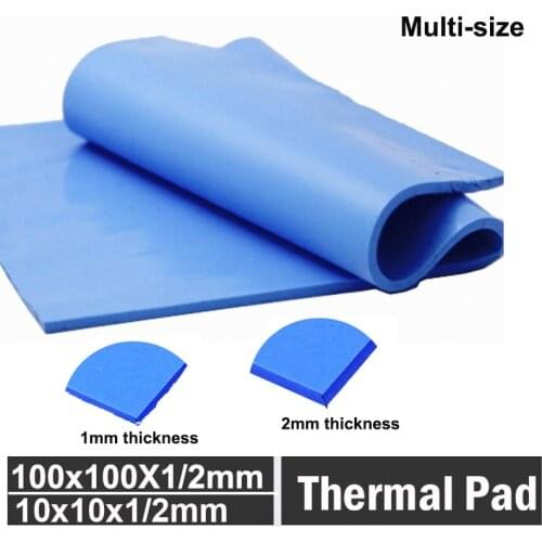 Gdstime 100x100mm 1mm 2mm 10x10mm Thermal Pad CPU Heatsink Cooling Conductive Silicone Pad high quality Multi-size
