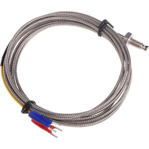 J Type M6 Screw Probe Thermocouple Temperature Sensor with 2M Cable for Industry