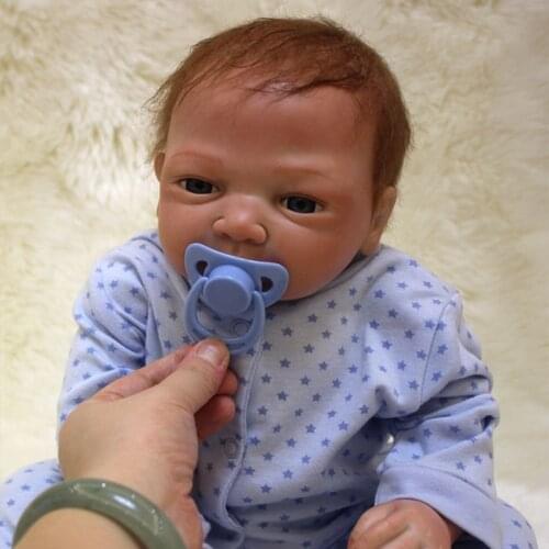 Nicery 20inch 48-50cm Bebe Doll Reborn Soft Silicone Boy Girl Toy Reborn Baby Doll Gift for Blue Clothes