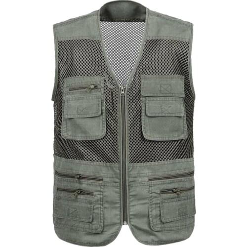 Multi-functional Fishing Vest Hiking Traveller Sports Casual Quick-dry Mesh Vest Jacket Waistcoat Multi Pocket Fish Vest