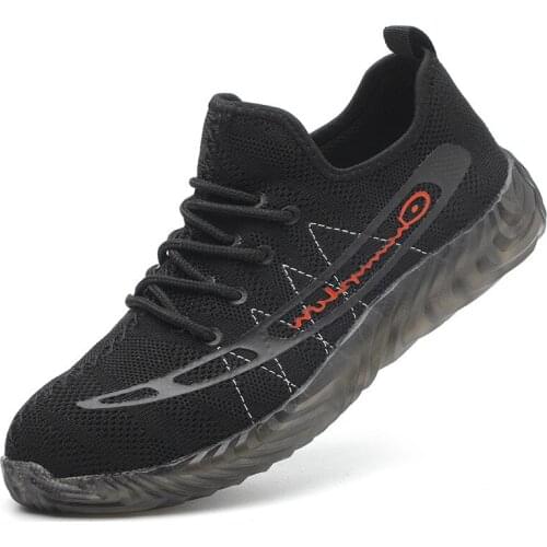2021 NEW Autumn Safety Shoes Black Breathable Comfortable Sneakers For Men Indestructible Security Shoes Fashion Mens Boots