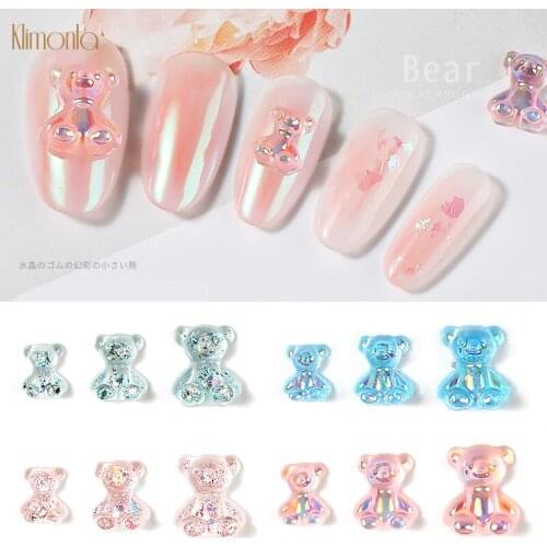 Candy Bear Designs Small Decoration 3D Crystal Glue Material Rhinestones for Nails DIY Charming Jewelry Accessories 6pcs/box