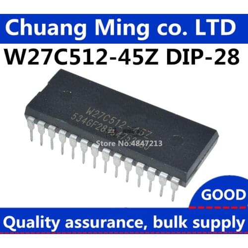 New original 50pcs/lots W27C512-45Z DIP28 W27C512-45 W27C512 64K X 8 ELECTRICALLY ERASABLE EPROM IC Free Shipping