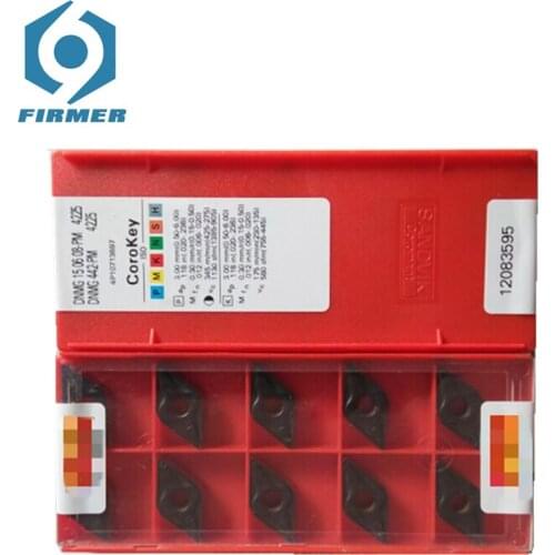 Original Carbide Inserts 10pcs Lathe Inserts DNMG150608-PM/KM/LK/MM 4225/4235/4325 Metal Cutter Lathe Turning Tool Cutter