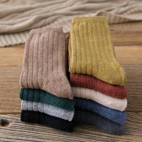 Fall winterWarmer socks women and man Wool Cashmere Snow thickened warm socks Ladies solid color tube floor socks