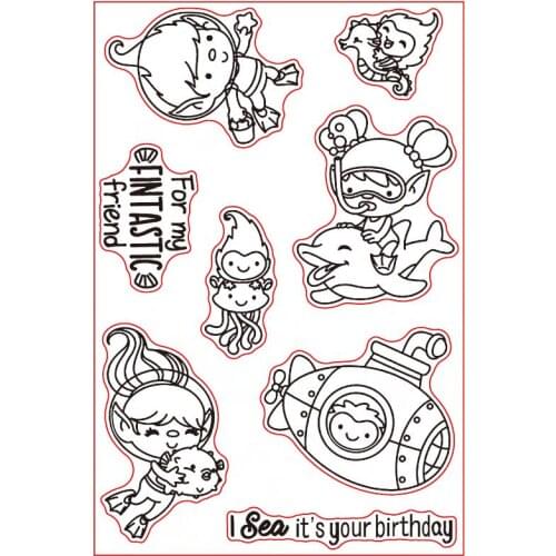 Underwater world Transparent Clear Silicone Stamp/Seal for DIY scrapbooking/photo album Decorative clear stamp A048