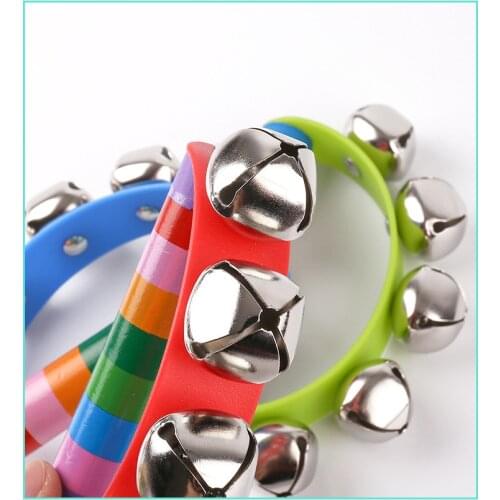 Random Colorful Cartoon Baby Rattle Rainbow Toy Kid Pram Crib Handle Wooden Activity Bell 5 Jingle Stick Shaker Rattle Baby Gift