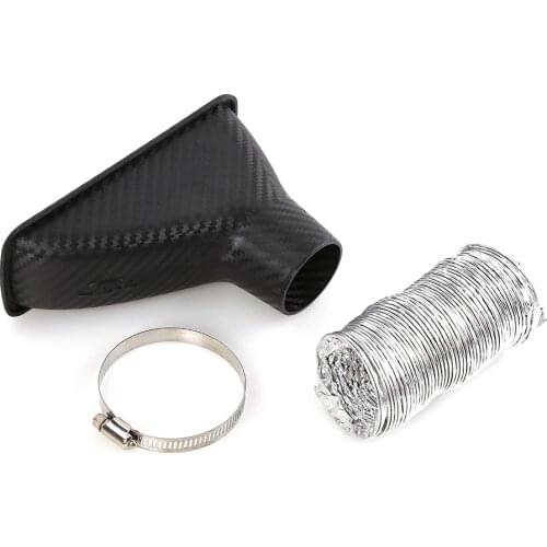 Durable Classic Practical Multi-functional Carbon Fiber Look Auto Front Bumper Turbo Cold Air Intake Pipe Air Funnel Kit