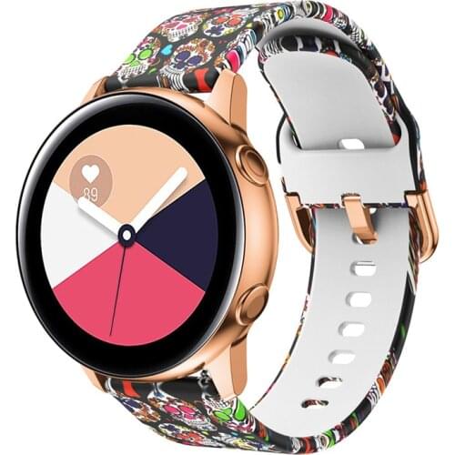 20mm watch strap for Samsung Galaxy Watch active 2/42mm Gear S2/Sport band Printed silicone bracelet Amazfit bip/gts/gtr 42mm