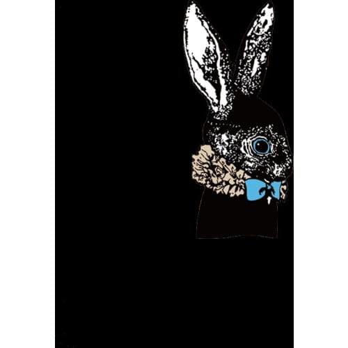 Cartoon Animals Black gentleman rabbit Iron on Patches for Clothing Thermo Stickers Heat Transfers Patch Applique Kids Clothes