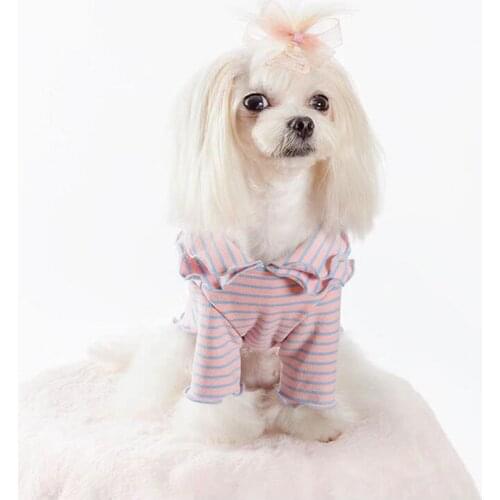 2021 Dog Shirt Lovely Summer Striped Dog Clothes For Small Medium Dog Costume Pet Shirt Puppy Outfit Soft Dogs Clothing Fashion