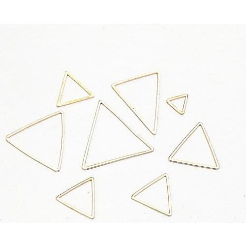 SUTI 50pcs/lot Gold-color Pure Copper Accessories Popular Contracted Triangle Earrings Pendnats DIY Jewelry Making&Finding
