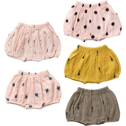 Bobora Summer Baby Boys Fashion PP Shorts Children Solid Color Cotton Linen Bloomers Toddler Girls Triangle Shorts Pants Clothes