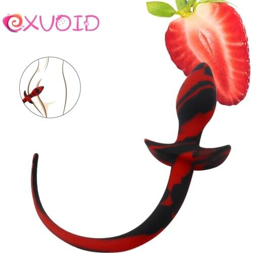 EXVOID Prostate Massage Butt Plug Dog Slave Tail Anal Plug Sex Shop Adult Sex Toys for Couples Flirting Silicone Role Play