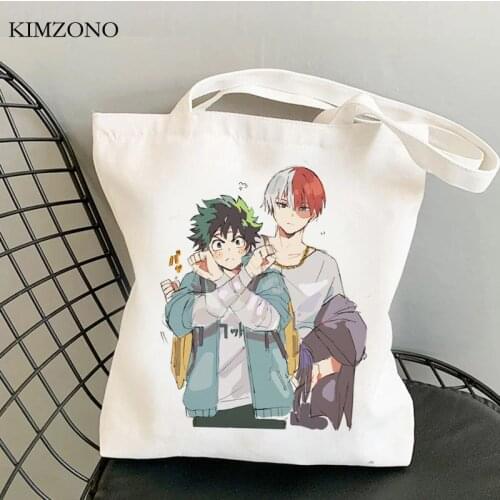 My Hero Academia shopping bag tote reusable bolso eco cotton grocery bag cloth jute custom
