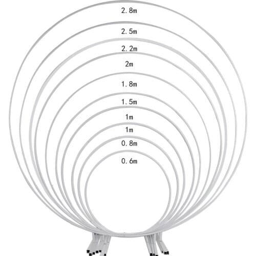 Wedding Arch White Round Metal Backdrop Wedding Props Stage Background Iron Circle Backdrop Stand Garden Party Decoration