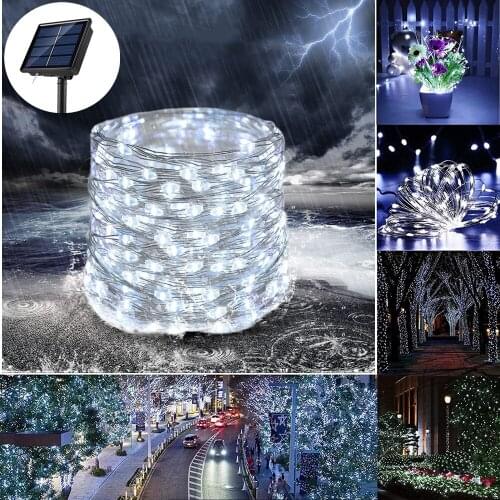 Solar Outdoor Lights Garland Christmas Home Decoration Fairy String Light 5/10/20M For Room Party New Year Bedroom Garden Decor
