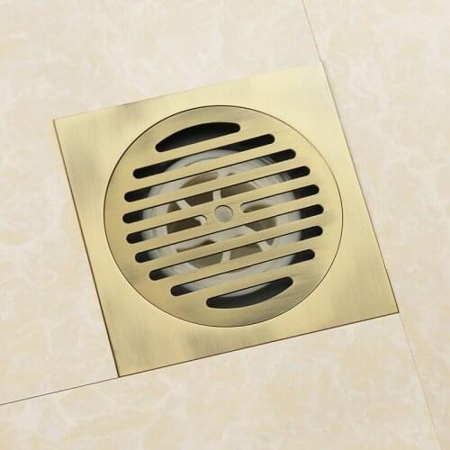 High quality Antique bronze solid brass 150 x 150mm square anti-odor floor drain bathroom balcony shower drain