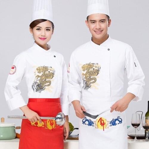 Adult Chef Uniform Kitchen Work Wear Long Sleeved New Arrival Bakers Clothes Restaurant Hotel Kitchen Suit Uniform B-5598