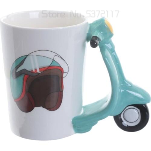 3D Painted Funny Mug Youth Travel Tour Bai Motorcycle Ceramic Cup Hand-painted Locomotive Cup
