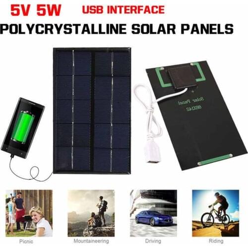 Portable 2W 5V USB Solar Panel Charger Panel USB Port for Mobile Phone Travel AUG889