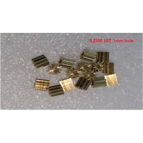 0.25M 10T 1mm hole diameter copper gear Small module gear Metal copper hole 1 mm fit