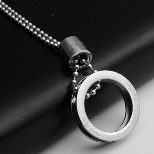 10pcs Stainless steel couple geometric two round circle necklace men women lovers love fashion personality gift necklace jewelry