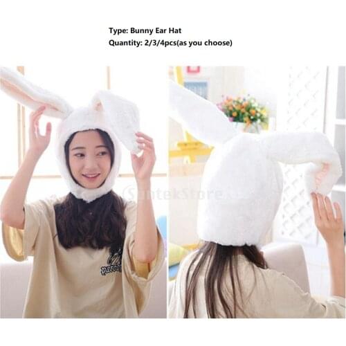 2-4pcs Rabbit Hat Long Ear Bunny Cap Costume Fancy Dress Headwear Cosplay Bunny Hat Soft Plush Cap Long Ear Winter Party Costume