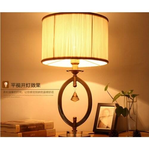 American Table Lamp European-Style Iron Bedroom Bedside Lamp Neo-Classical Study Creative Hotel Room Table Lamp