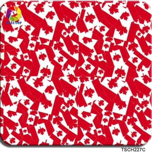Free shipping 0.5*2m/10m TSCH227C CANADA Flag Hydro Printing Film Aqua Transfer Printing Hydrographic Film