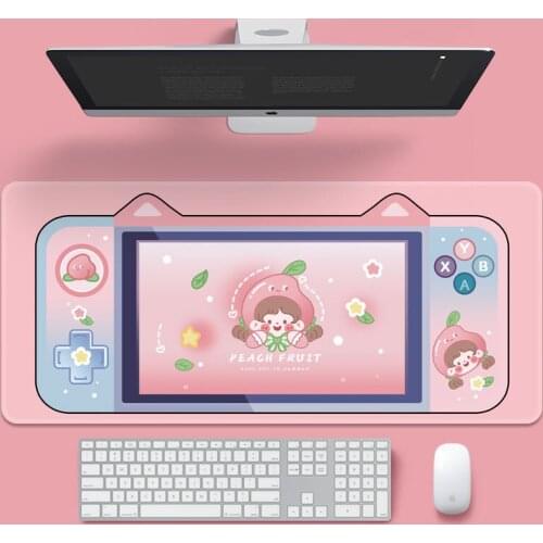 Large Cat Ear mousepad Gaming Accessories Gamer Keyboard Mouse Pad Home Office Table Mouse Mats Non-slip Mat Girls for Bedroom