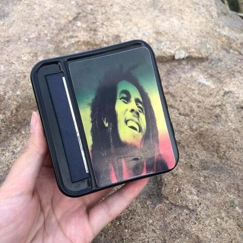 Black Metal Rolling Machine Tobacco Roller Cigarette Case 70mm Manual Tobacco Roller Cigarette Rolling Machine For Smoking