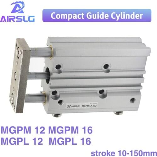 MGP MGPM MGPL MGPM16 MGPM12 MGPL16 MGPL12 Stroke 10-150mm Three-axisthin Rod Cylinder Compact guide with Stable pneumatic