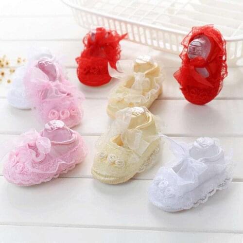Baby Girl Shoes First Walkers Lace Floral Newborn Baby Shoes Princess Infant Toddler Baby Shoes for Girls Party