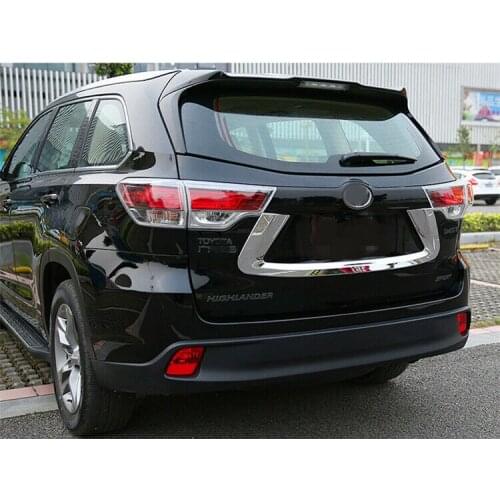 For Toyota Highlander 2015-2019 Chrome Trunk Rear License Plate Frame Cover Trim 1pcs