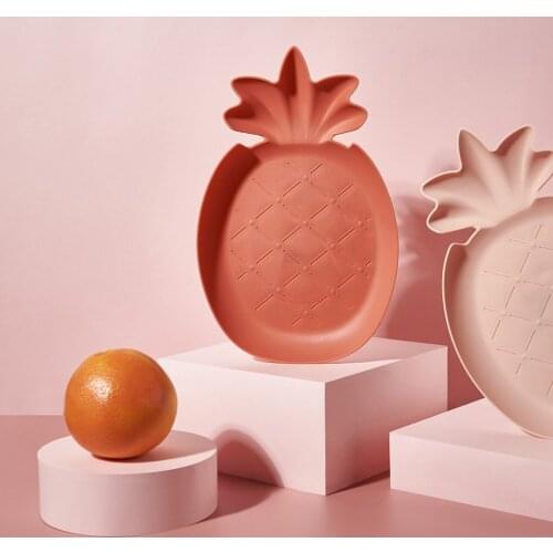 Home Fruit Cartoon Cute Fruit Plate Divided Grid Dried Fruit Plate Solid Color Fruit Plate Snack Plate