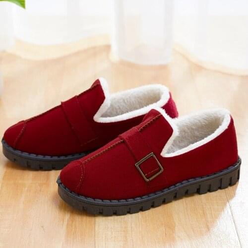 Home Shoes Casual Non-slip Shoes Chaussures Femme Woman Loafers Flats Cotton Indoor Shoes Soft Bottom Slip-on Fur Slippers