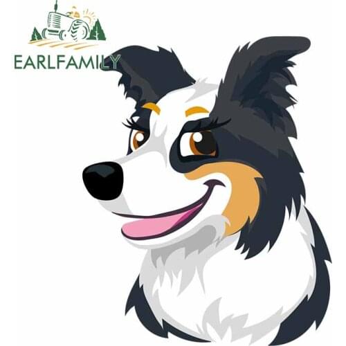 EARLFAMILY 13cm x 10.6cm For Border Collie Graffiti Car Sticker Interesting Decal Waterproof Car Accessories Bumper Decoration