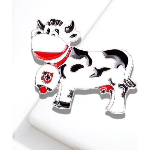 Enamel Lovely Cattle Brooches For Women 3-color Bull Ox Animal Party Casual Brooch Pins Gifts