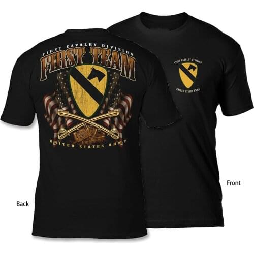 1st Cavalry Division T-Shirt. Summer Cotton Short Sleeve O-Neck Mens T Shirt New S-3XL