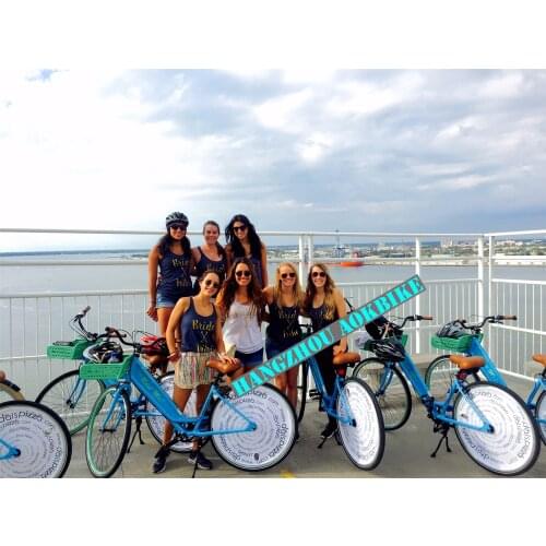 Custom Made Plastic Wheel Caps Wheel Covers Rent Bike Custom Artwork Commercial Advertisement Bike 700C 26" 24" wheel Covers