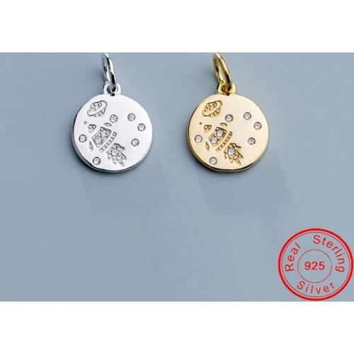 UQBing Silver Color Crystal 10MM Round Coin Charms Pendants Jewelry Findings For DIY Handmade Jewelry Making